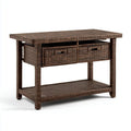 Bartisch Braun 120 x 60 x 90 cm aus PE-Rattan rechteckig mit 2 Schubladen