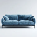 2-Sitzer Sofa Blau 200 x 92 x 84 cm mit Polyester-Samtbezug Stahlgestell gerade
