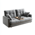 3-Sitzer Sofa Grau 210 x 90 x 88 cm Polyester-Mikrofaser Gerade