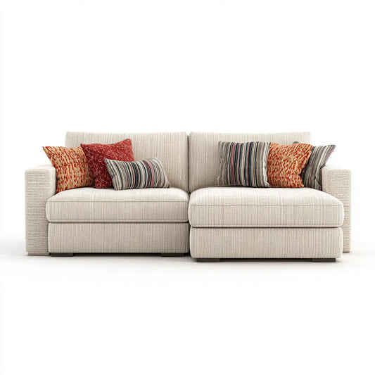 2-Sitzer Sofa Creme 220 x 100 x 88 cm Polyester Rechteckig