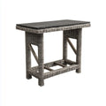Bartisch Grau 120 x 60 x 110 cm Polyethylen-Geflecht Stahl Rechteckig mit Sicherheitsglasplatte