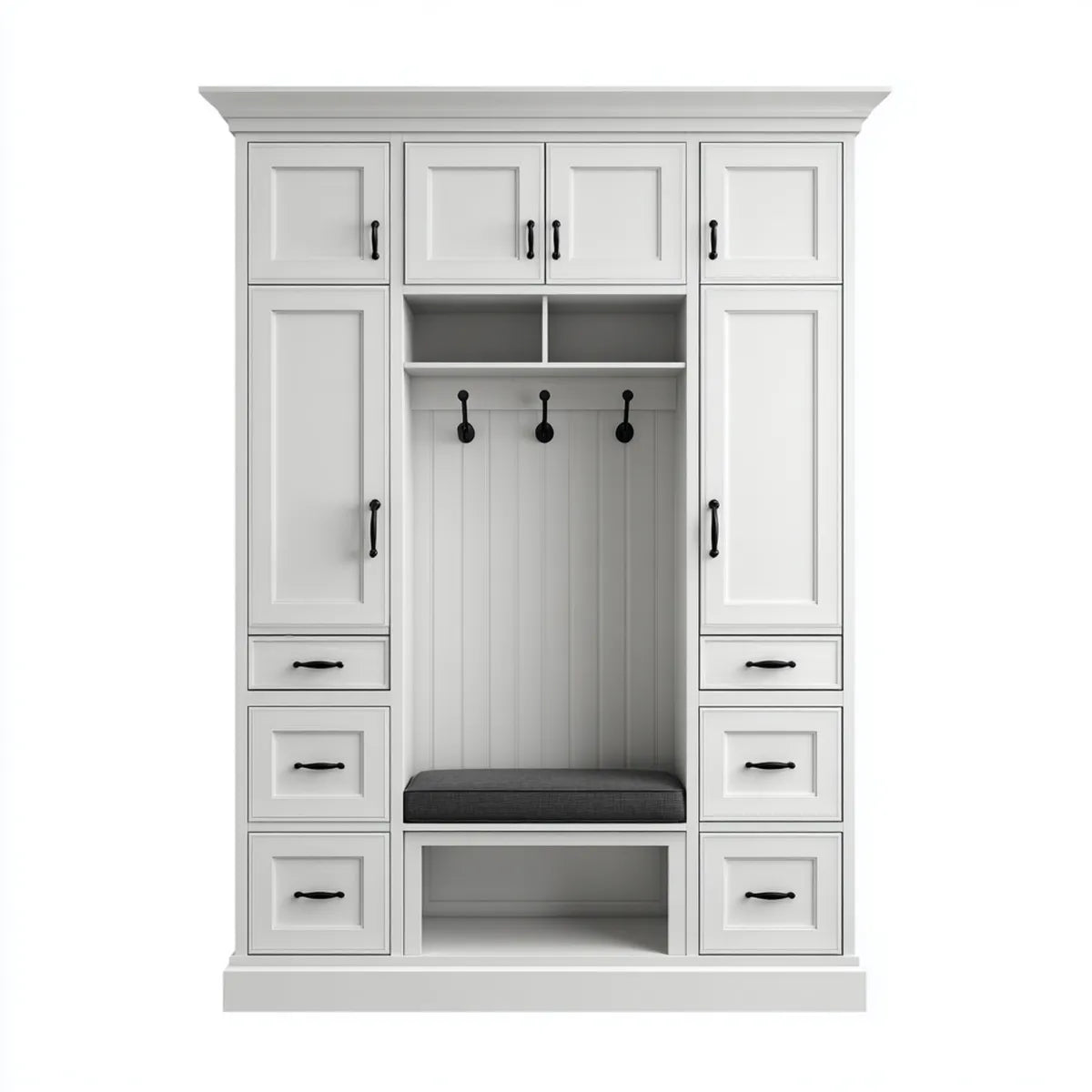 Flurgarderobe mit Sitzbank Weiß 180 x 40 x 220 cm MDF rechteckig
